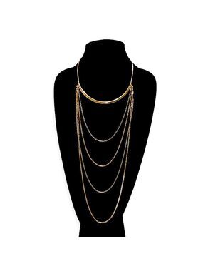 CHICO’s Two-Tone Gold & Silver Sexy Chain Bib Statement Necklace | NWT